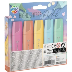 Tekenen / Kleuren> 5 Highlighters Markeerstiften Pastel 12 x17,5 cm