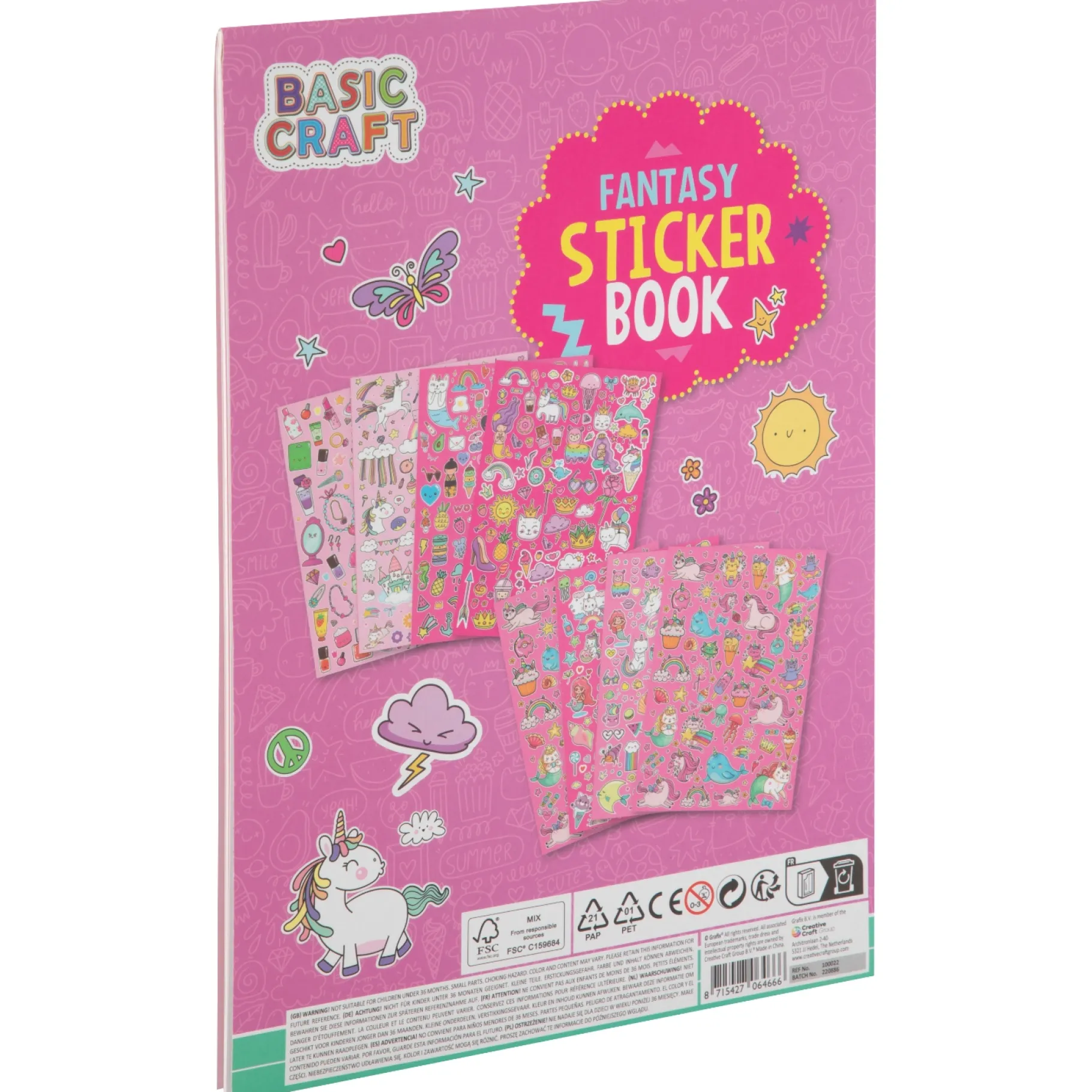Stickers>Grafix A4 Stickerboek 8 vellen 3 assorti
