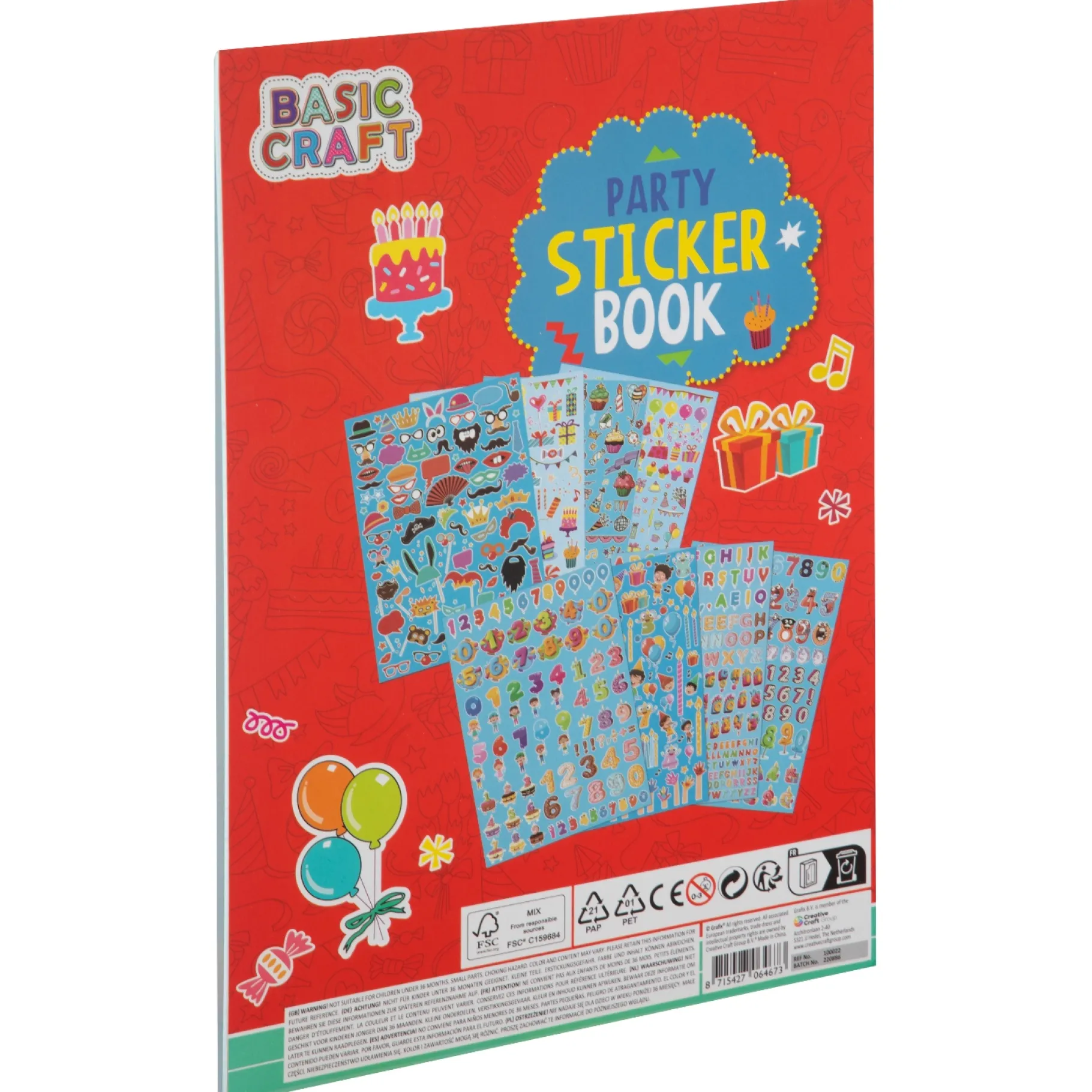 Stickers>Grafix A4 Stickerboek 8 vellen 3 assorti