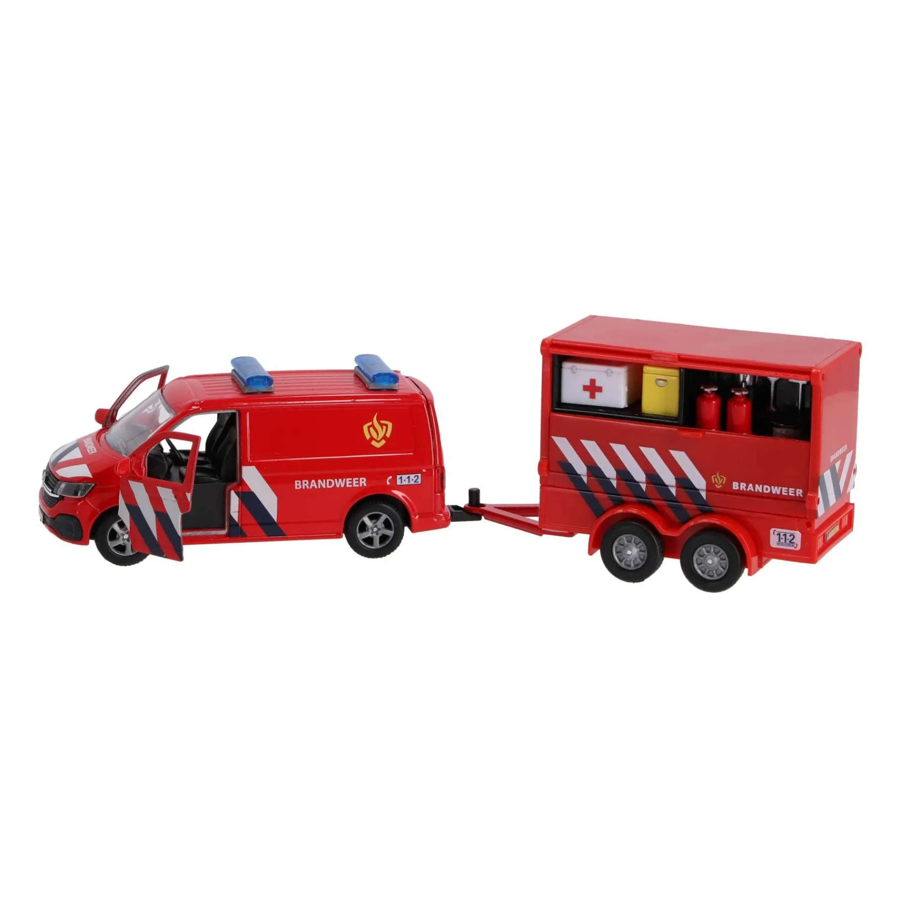 Auto's|Jongens> Auto Volkswagen transporter brandweer en aanhanger NL