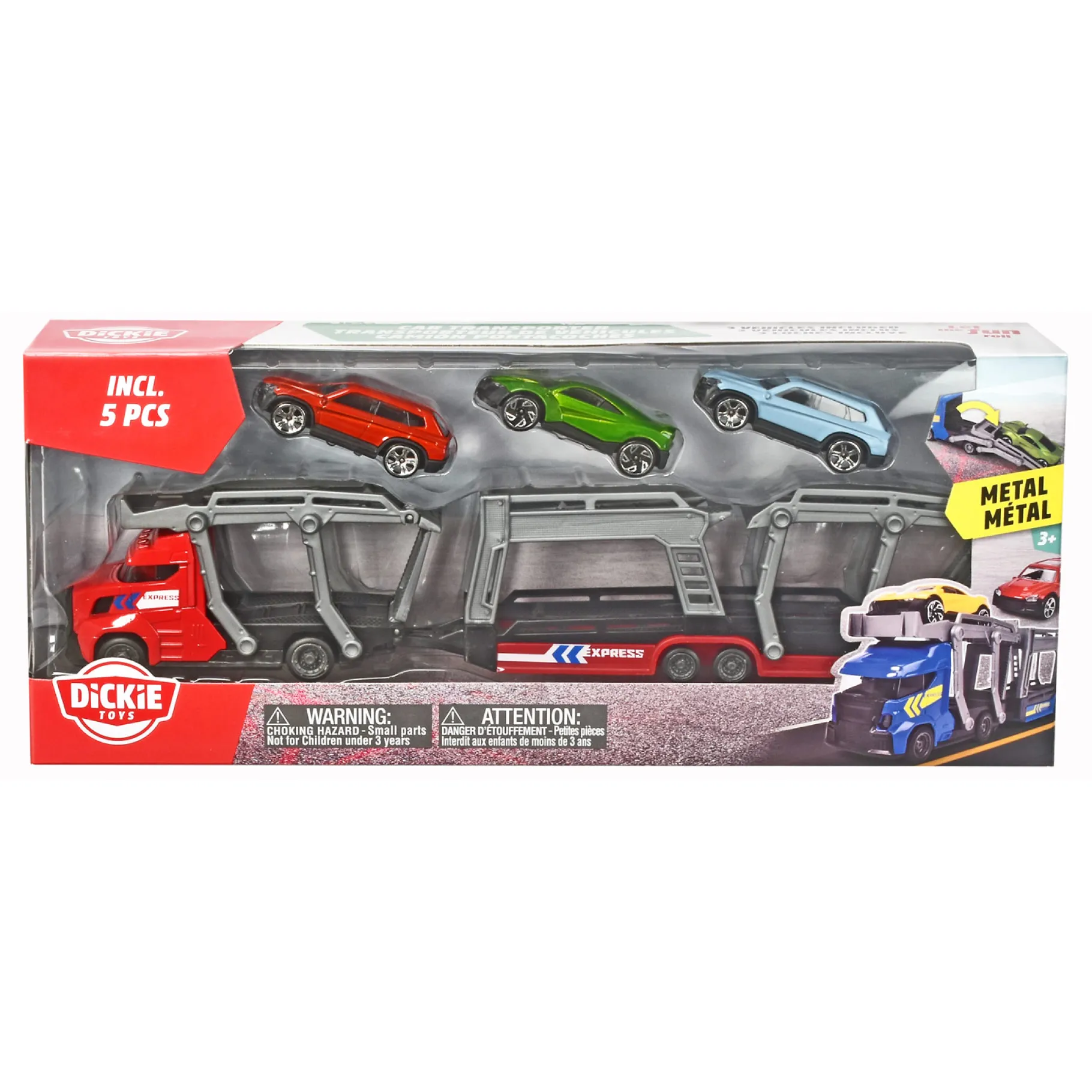 Voertuigen|Jongens>Dickie Autotransporter Met 3 Auto's 2 Assorti