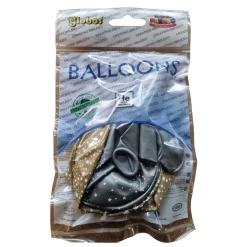 Feestartikelen> Ballon Met Sterren Goud En Zilver