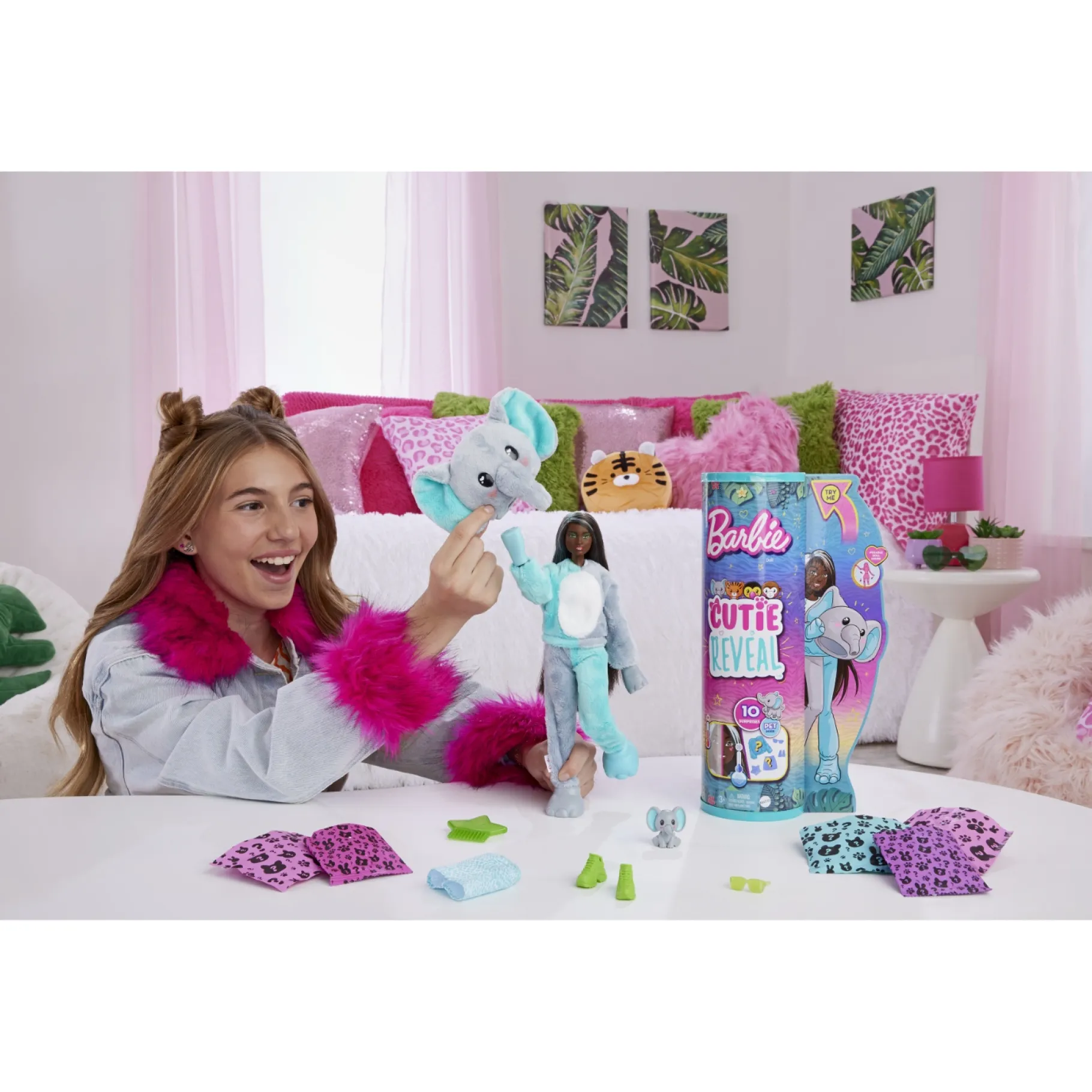 Tienerpoppen|Meisjes>Barbie Cutie Reveal Jungle Series Olifant