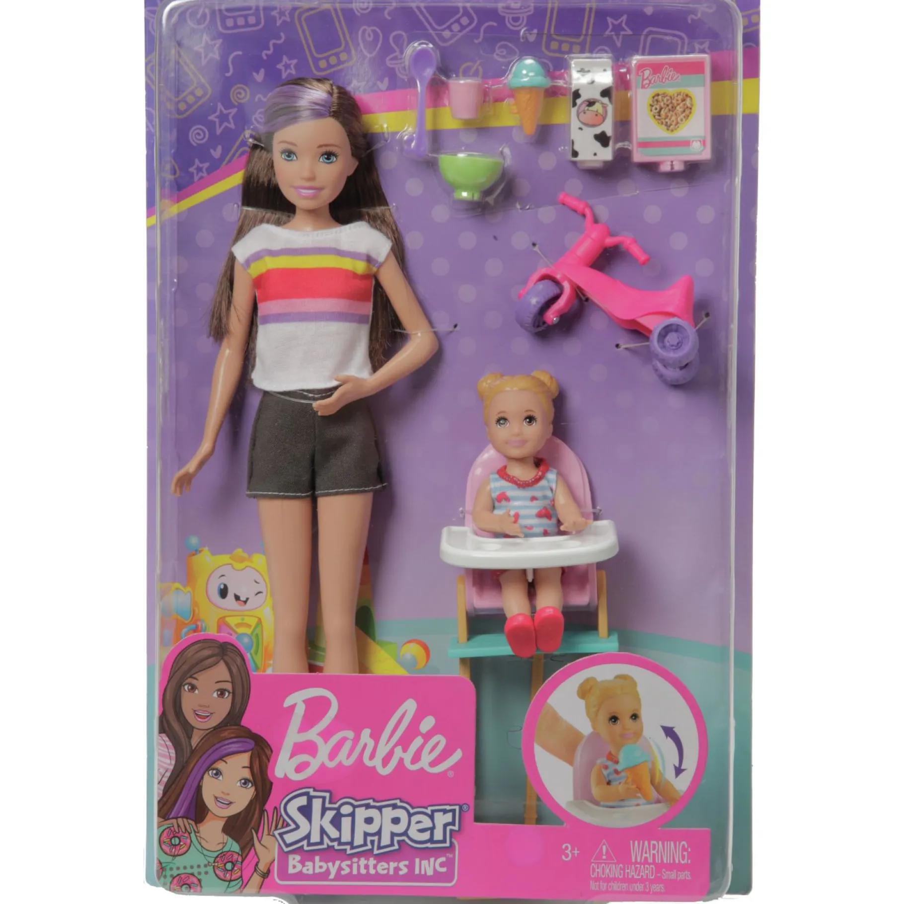 Tienerpoppen|Meisjes>Barbie Family Babysitters Speelset Assorti