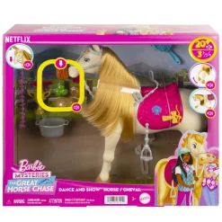 Meisjes|Speelsets> Barbie Family Horse Chase Paard Functies