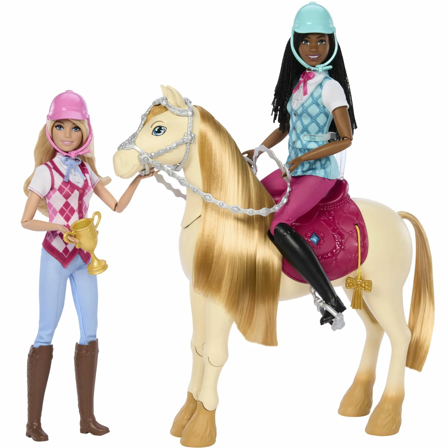 Meisjes|Speelsets> Barbie Family Horse Chase Paard Functies