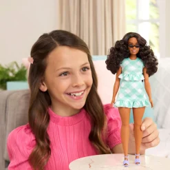 Meisjes|Tienerpoppen></noscript> Barbie fashionista pop green gingham