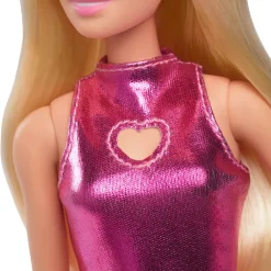 Meisjes|Tienerpoppen></noscript> Barbie Fashionista pop pink dress heart cut out