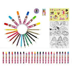 Schrijfwaren|Tekenen / Kleuren></noscript>Disney Barbie Kleurkoffer 51-delig