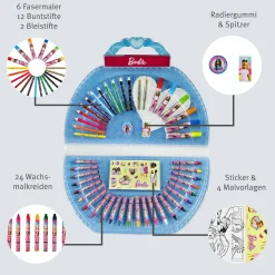 Schrijfwaren|Tekenen / Kleuren></noscript>Disney Barbie Kleurkoffer 51-delig