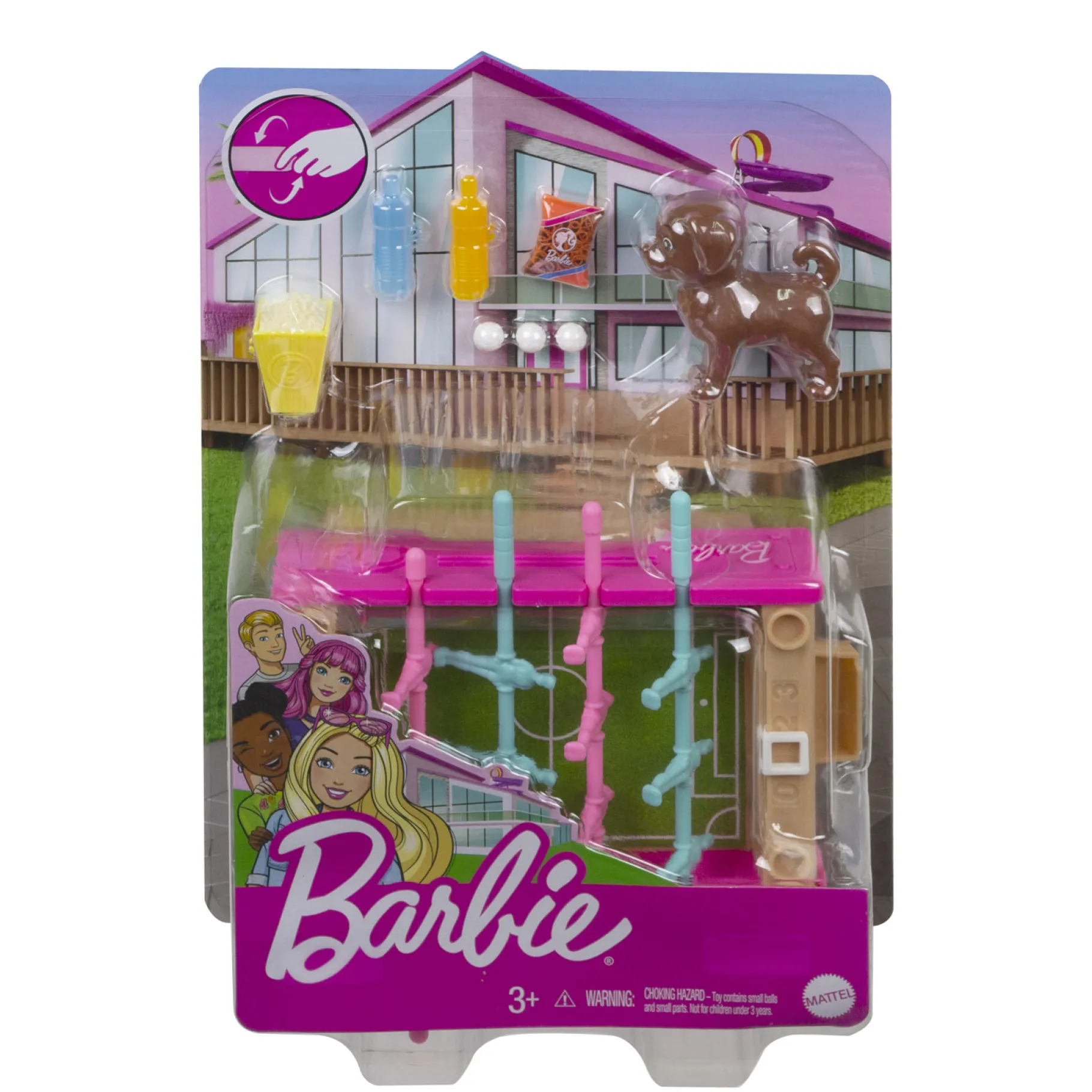 Meisjes|Tienerpoppen>Barbie Mini Playset Voetbaltafel Met Hondje