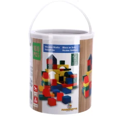 Houten Blokken> Blokkenton hout 100-delig