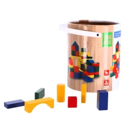 Houten Blokken> Blokkenton hout 100-delig