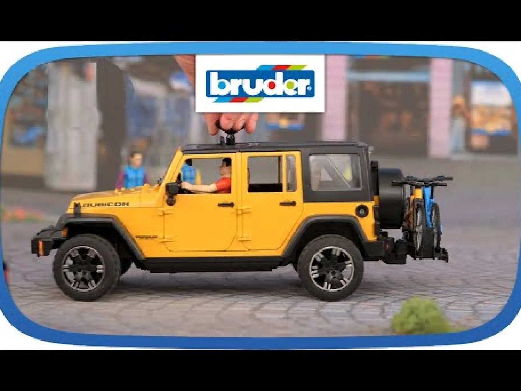 Auto's|Jongens>Bruder Auto Jeep Geel Met Mountainbiker