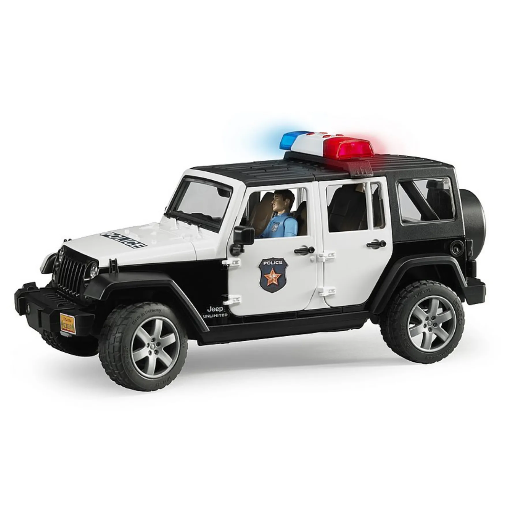 Voertuigen|Jongens>Bruder Auto Jeep Politie Wrangler Rubicon Unlimited Licht En Geluid