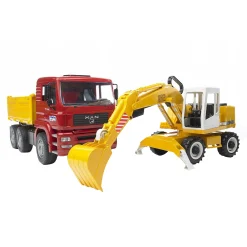 Voertuigen|Jongens>Bruder Auto Vrachtwagen MAN TGA Met Liebherr Graafmachine