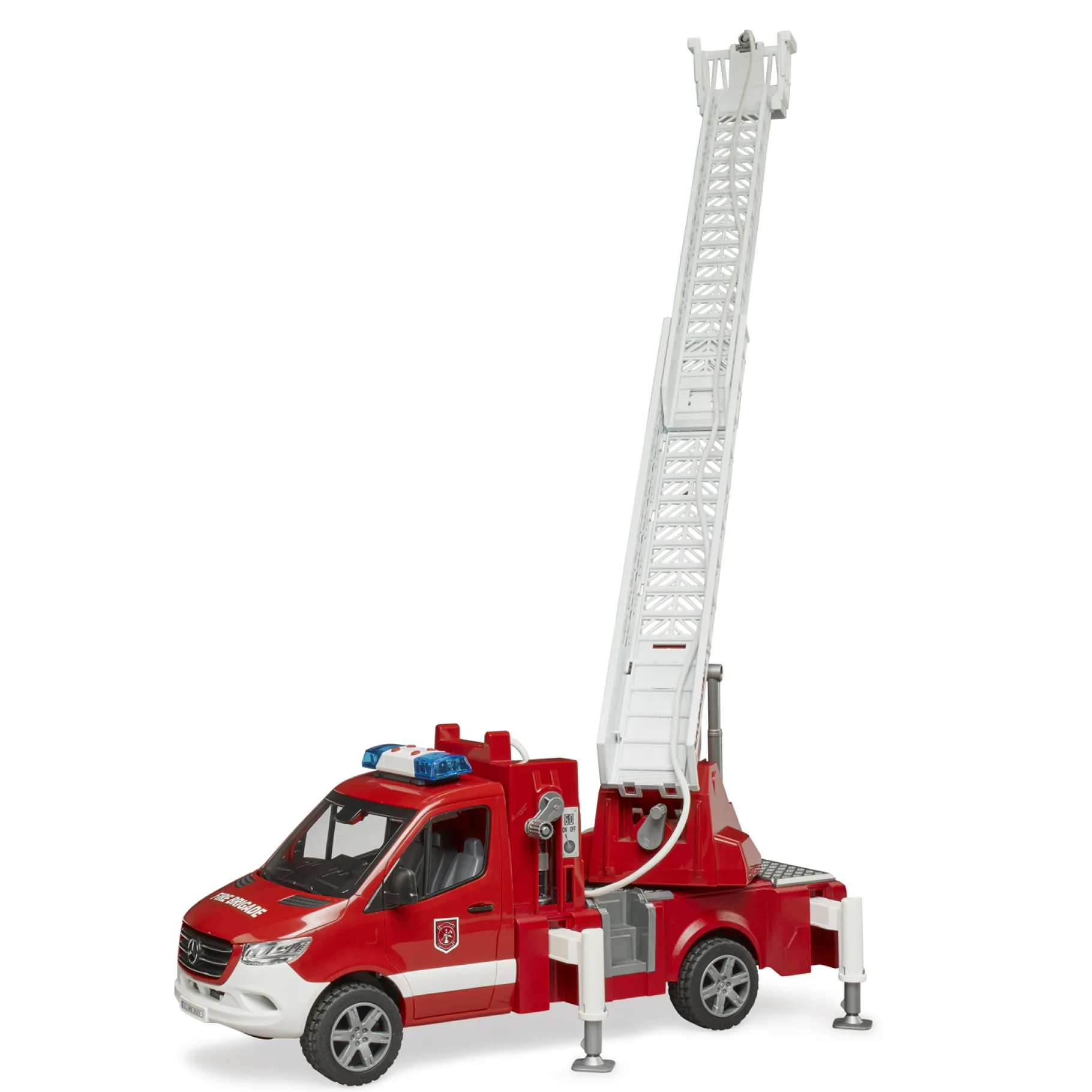 Voertuigen|Jongens>Bruder Brandweerauto met Ladder en Waterpomp +Licht en Geluid