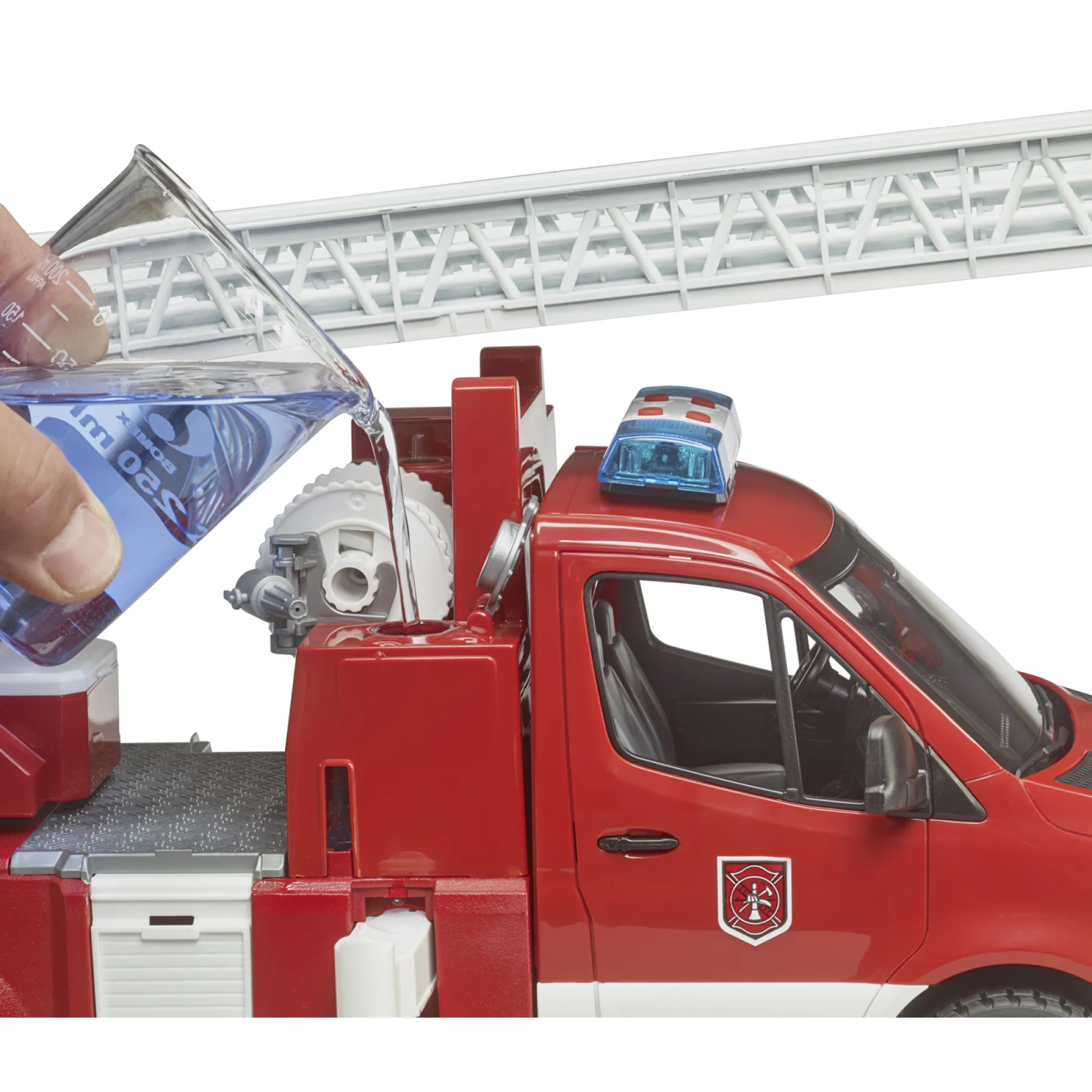 Voertuigen|Jongens>Bruder Brandweerauto met Ladder en Waterpomp +Licht en Geluid