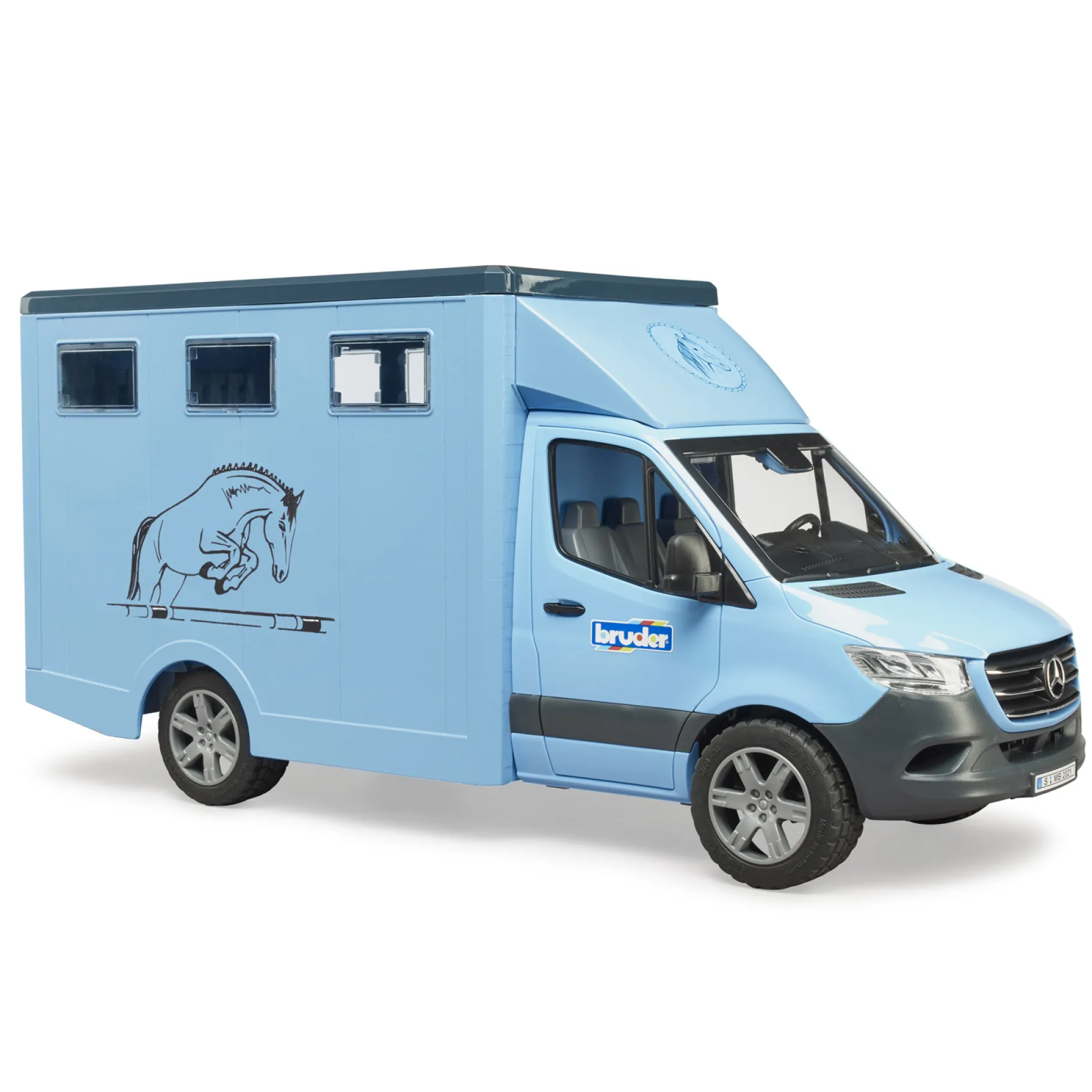 Boerderij|Jongens>Bruder Diertransporter Mercedes Benz Met 1 Paard