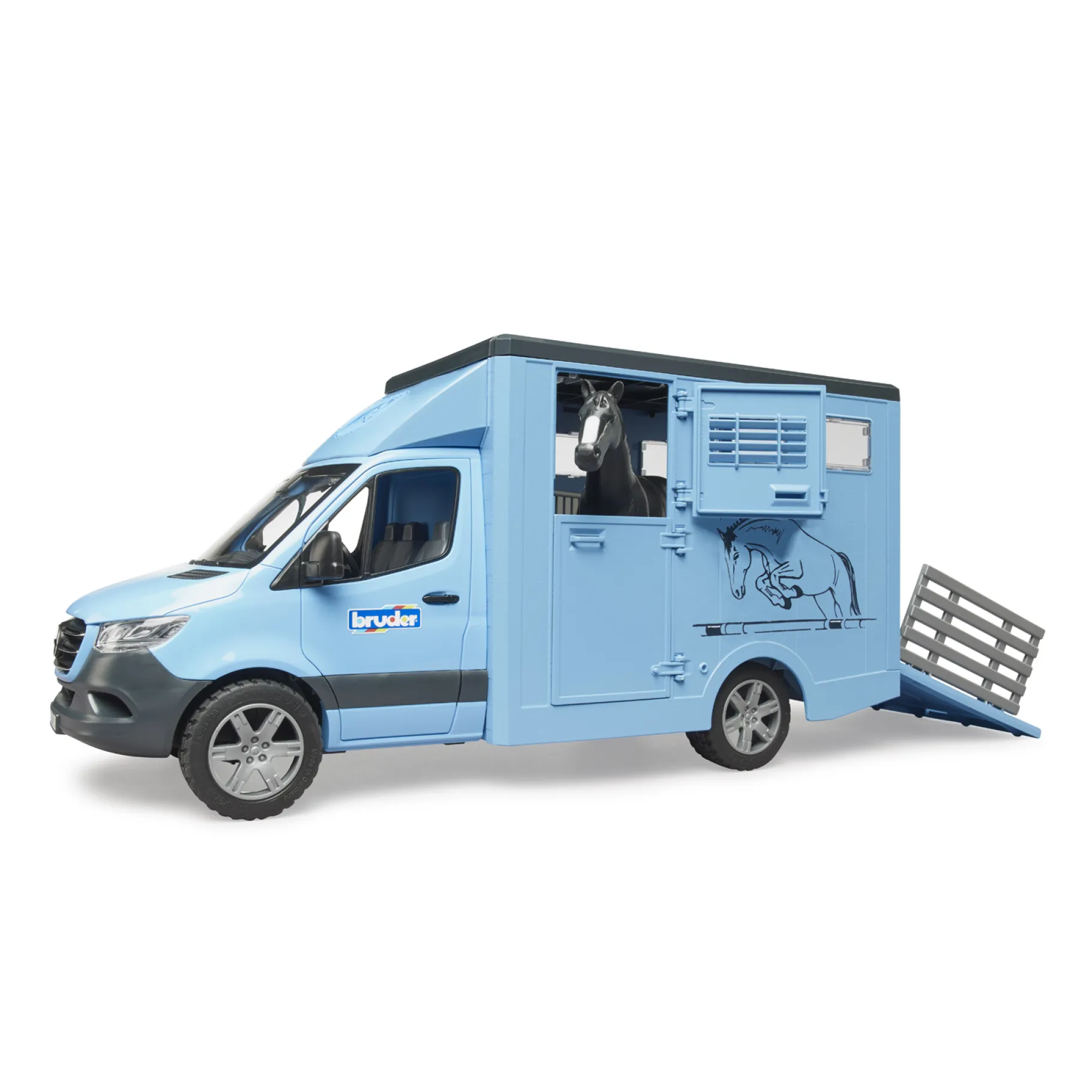 Boerderij|Jongens>Bruder Diertransporter Mercedes Benz Met 1 Paard