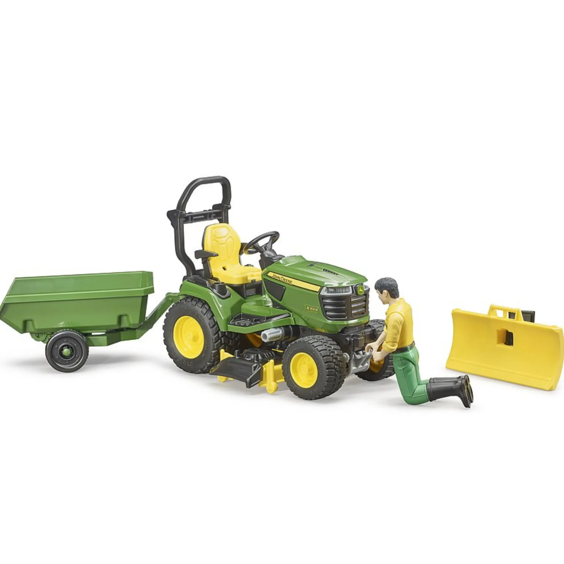 Speelsets|Jongens>Bruder Figuur Tuinman Met Zitgrasmaaier Met Aanhanger