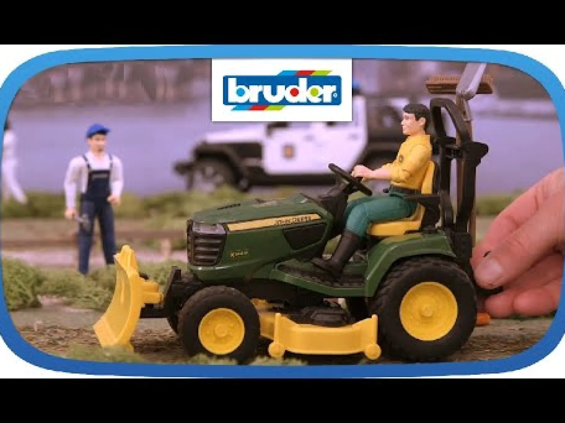 Speelsets|Jongens>Bruder Figuur Tuinman Met Zitgrasmaaier Met Aanhanger