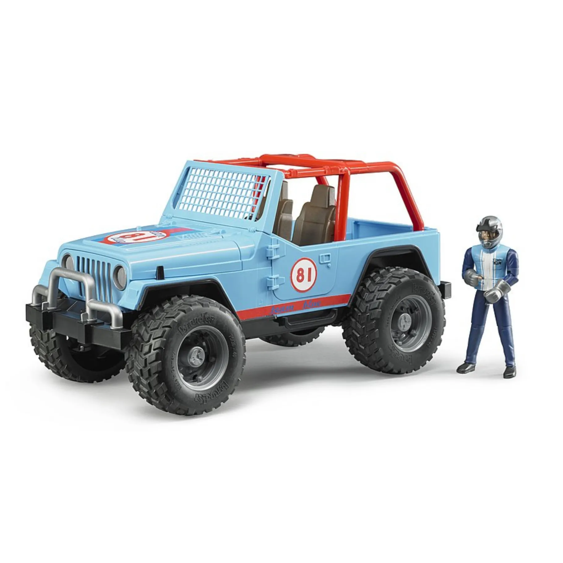 Voertuigen|Jongens>Bruder Jeep Cross Country Racer Blauw met Coureur