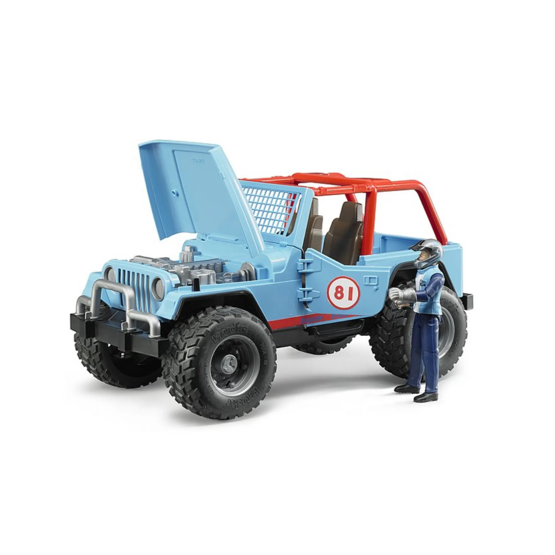 Voertuigen|Jongens>Bruder Jeep Cross Country Racer Blauw met Coureur