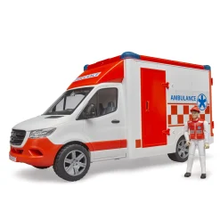 Auto's|Jongens>Bruder Mercedes Benz Sprinter Ambulance met Chauffeur + Licht en Geluid