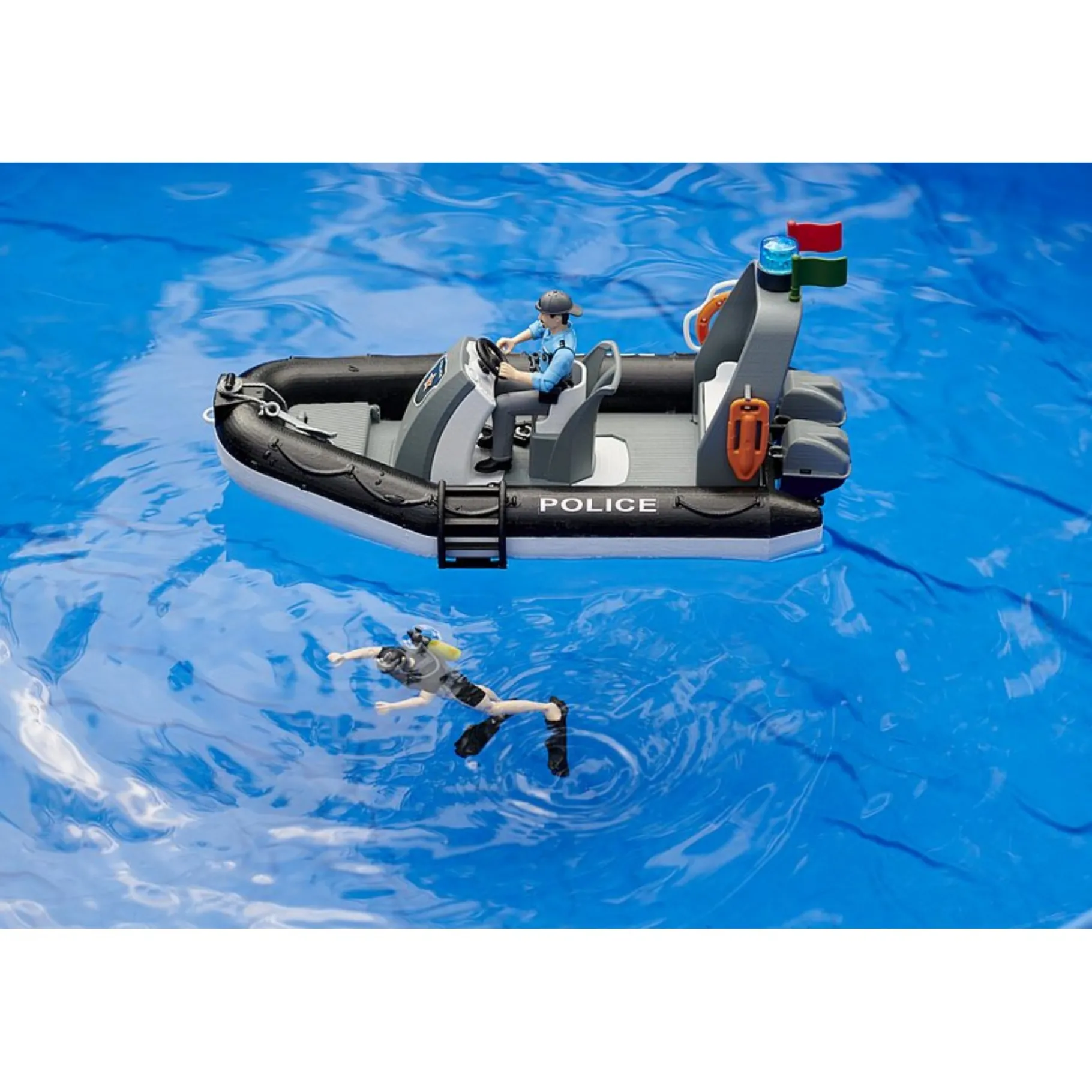 Jongens>Bruder Politie Opblaas Boot Met Licht En Geluid