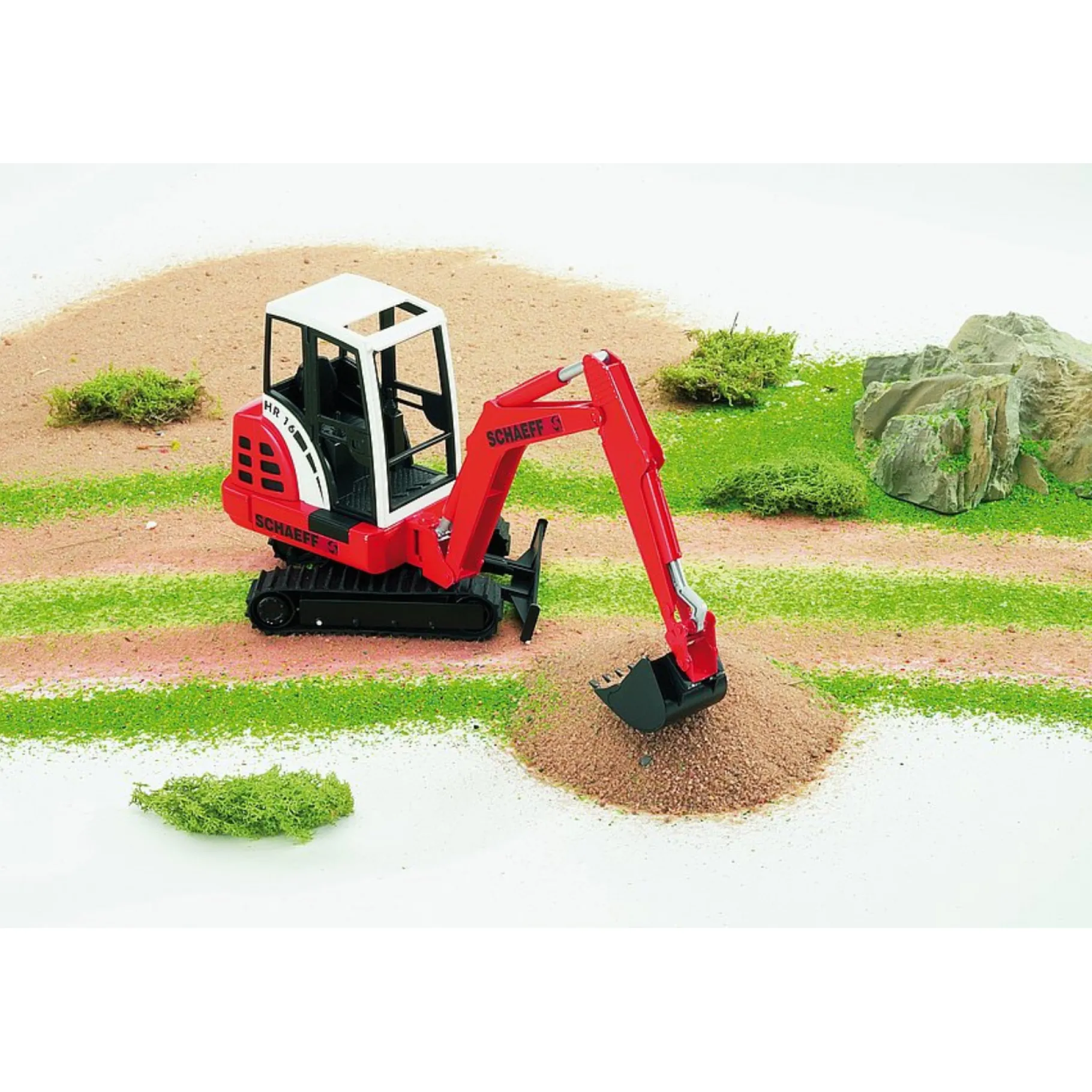 Voertuigen|Jongens>Bruder Schaeff HR16 Mini Graafmachine