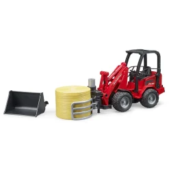 Boerderij|Jongens>Bruder Shovel Schaeffer 2630 Balengrijper Met Ronde Hooibaal