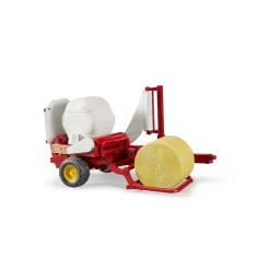 Boerderij|Jongens>Bruder Tractor Aanhanger Strobalen Wikkelaar