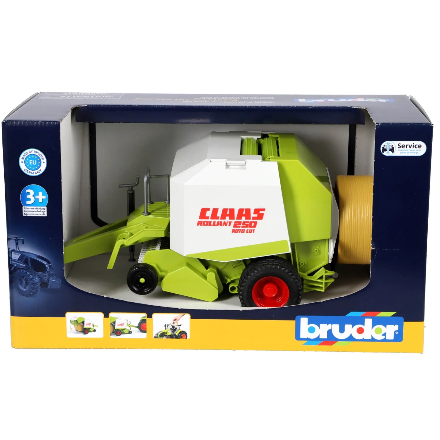 Boerderij|Jongens>Bruder Tractor Aanhanger Ronde Balenpers Claas Rollant 250