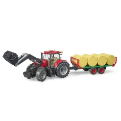 Auto's|Jongens>Bruder Tractor Case Met Balenaanhanger