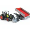 Boerderij|Jongens>Bruder Tractor Claas Nectis 267 F Met Aanhanger