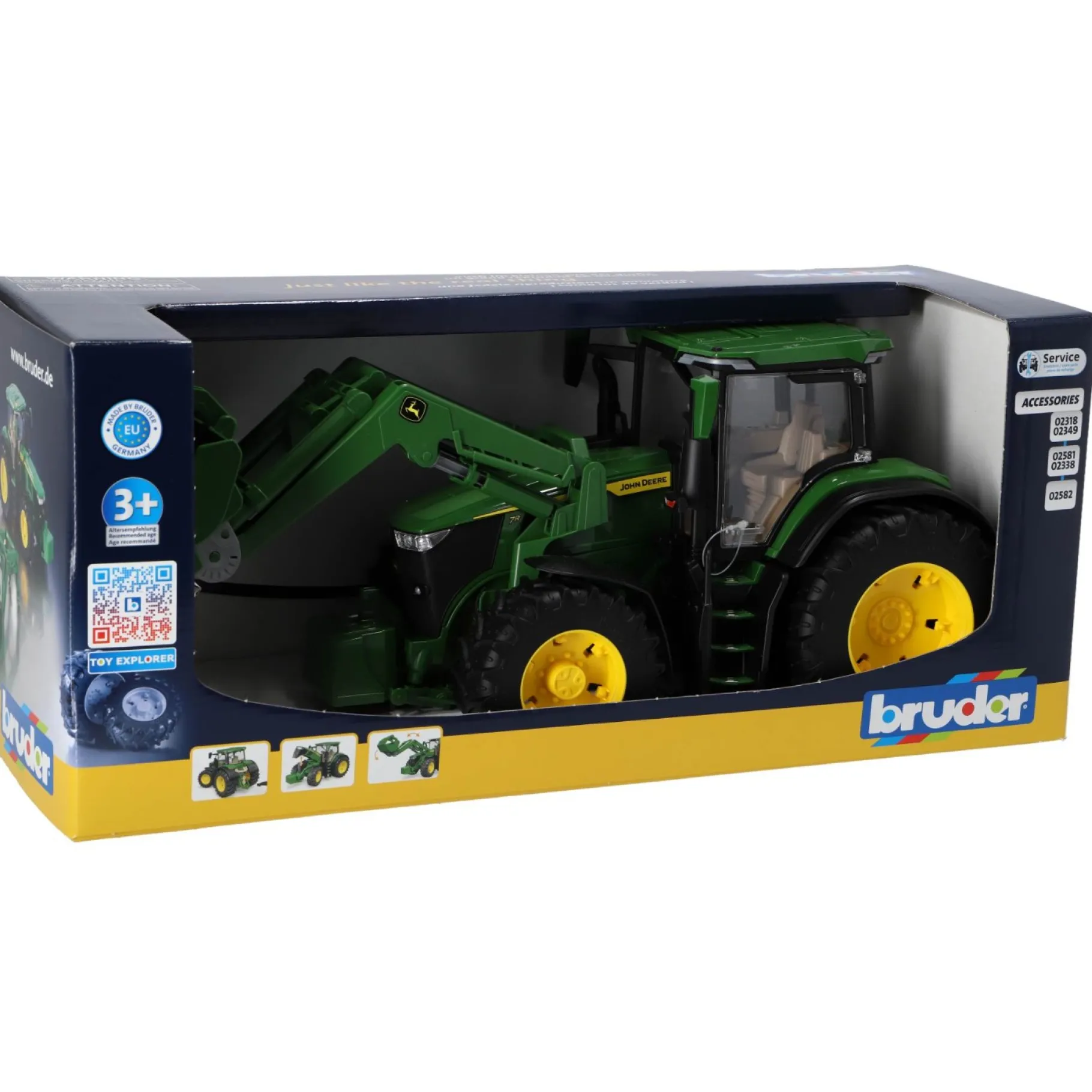 Boerderij|Jongens>Bruder Tractor John Deere 7R 350 Met Frontlader