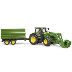 Boerderij|Jongens>Bruder Tractor John Deere 7R 350 Met Aanhanger