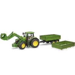 Boerderij|Jongens></noscript>Bruder Tractor John Deere 7R 350 Met Aanhanger