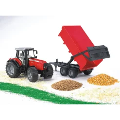 Boerderij|Jongens>Bruder Tractor Massey Ferguson Met Aanhanger