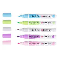 Tekenen / Kleuren>Bruynzeel brush pen set ecoline pastel 5 stuks