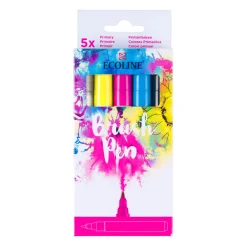 Tekenen / Kleuren> Bruynzeel brush pen set ecoline primair 5 kleuren