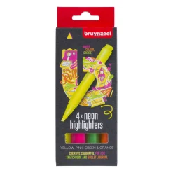 Tekenen / Kleuren>Bruynzeel markeerstiften neon 4 kleuren