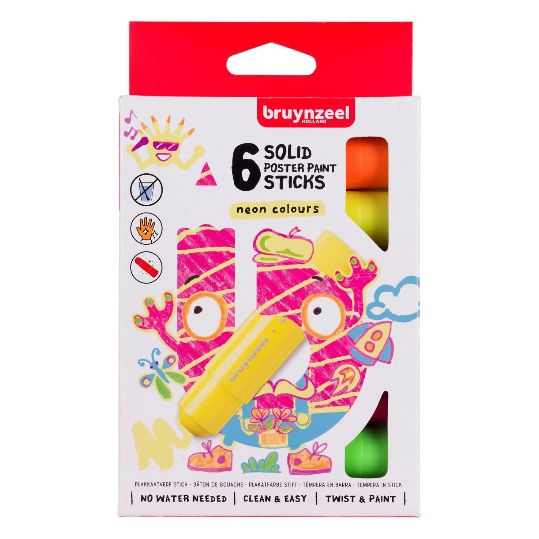 Tekenen / Kleuren>Bruynzeel verfstiften neon kleuren 6 stuks