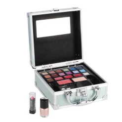 Make-Up></noscript> Casuelle Alu Mini Cosmetica Koffer Holografisch  Zilvergroen