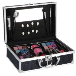Make-Up> Casuelle Aluminium Koffer Blauw Zwart Glitter