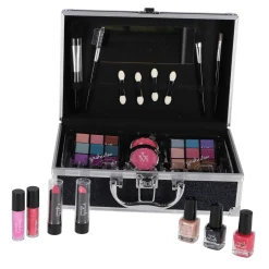 Make-Up> Casuelle Aluminium Koffer Blauw Zwart Glitter