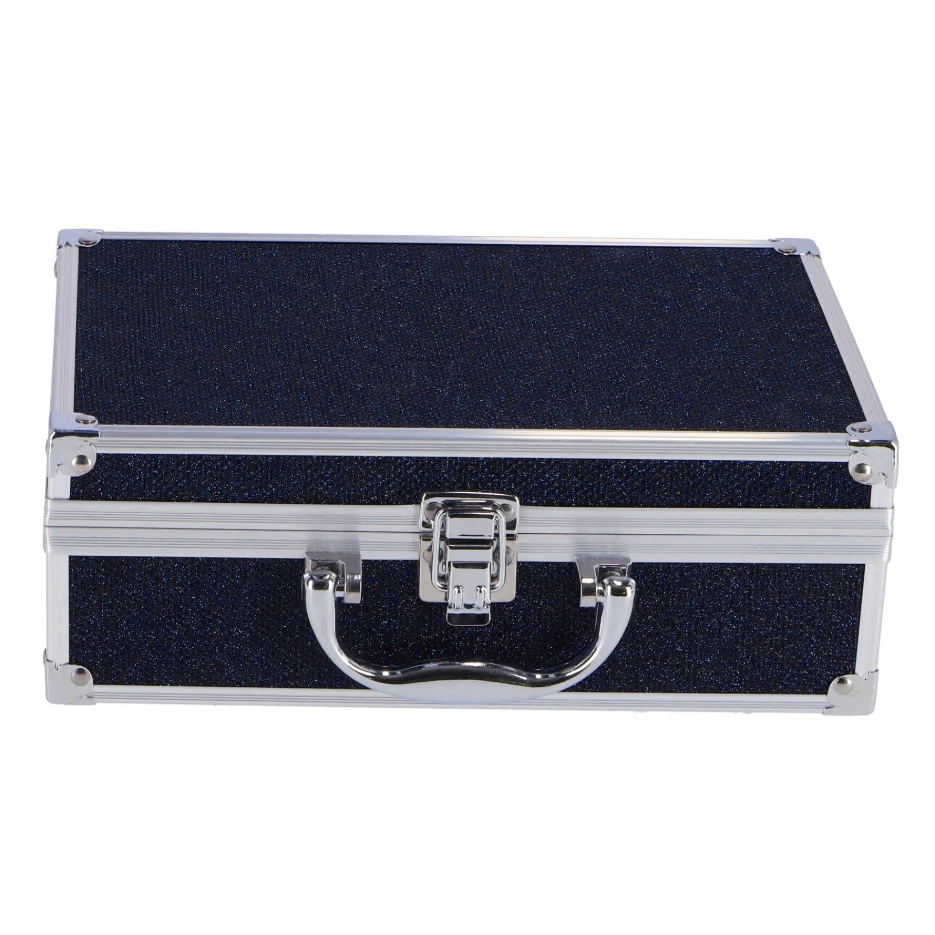 Make-Up> Casuelle Aluminium Koffer Blauw Zwart Glitter