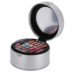 Make-Up></noscript> Casuelle Cosmetica Koffer Rond Zilver