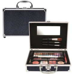 Make-Up> Casuelle make up koffer zwart/blauw glitter